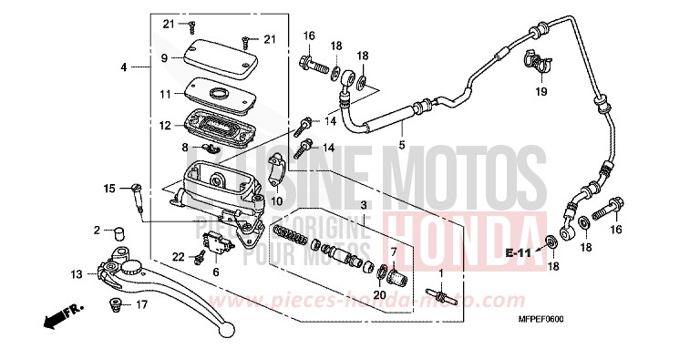 CLUTCH MASTER CYLINDER for CB1300 Super Bold'or ABS GRAPHITE BLACK (NHB01EB) from 2010